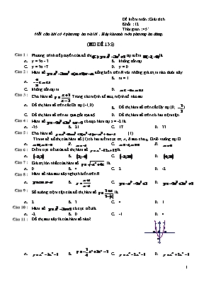 Đề kiểm môn Giải tích khối 12 - Mã đề 135